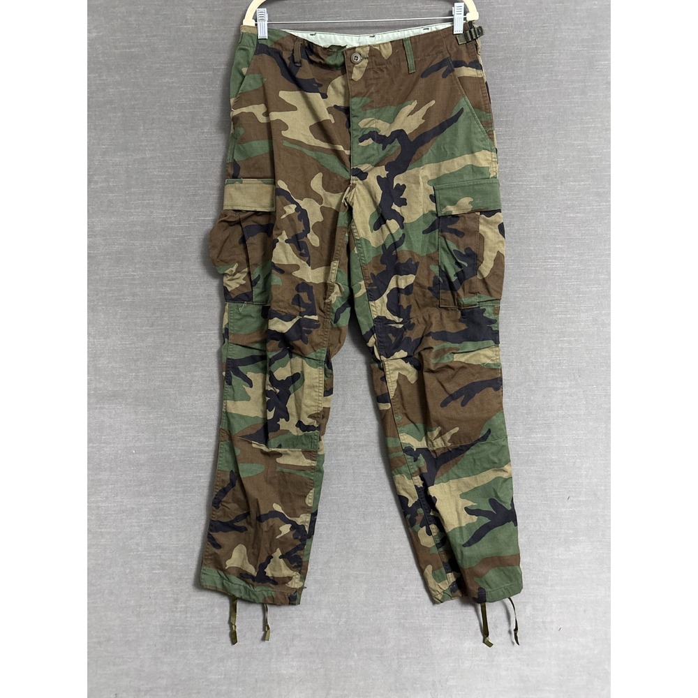 Vintage US Army Pants Medium Regular Woodland Camo BDU Cargo Military Surplus